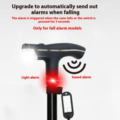 Elderly Non-slip Multi-function Automatic Alarm With Light Telescopic Walking Stick
