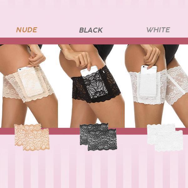 Lace Pocket Thigh Slip Resistant Socks